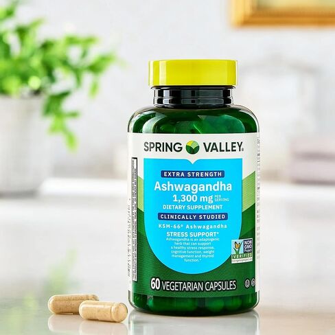 Extra Strength Ashwagandha Dietary Supplement, 1300 mg, 60 Vegetarian Capsules in Saudi Arabia