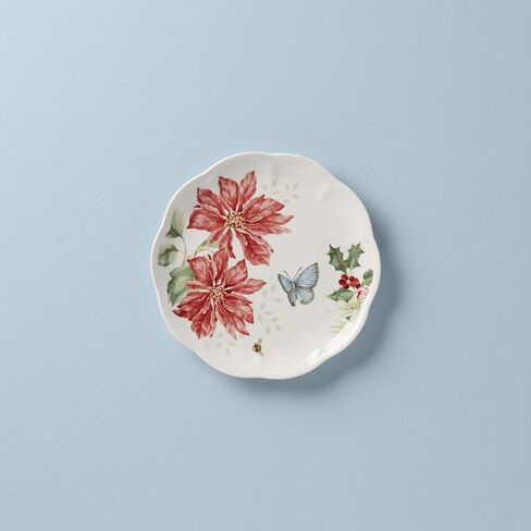 Lenox Butterfly Meadow Poinsettia Accent Plate ، 1.04 LB ، Red in Kuwait