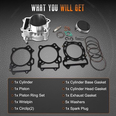 94mm 434cc Big Bore LTZ400 Cylinder Cylinder Casket Top Rebuild Kit Presentive for Suzuki LTZ400 for Arctic Cat 400 DVX لـ Kawasaki KFX400 KLX400R KLX400SR ARCTIC Cat 400 in Kuwait