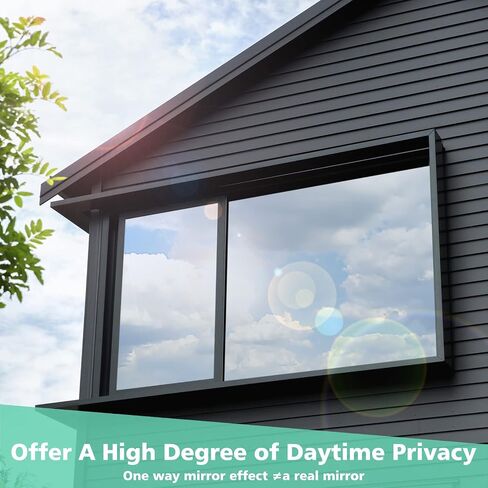 فيلم One Way Window Privacy Film Sun Forting Window Film for Home Control Control Mirror Tint Film Static Cling Window Window Solar Film 11.8 × 78.7 بوصة ، فضية in Saudi Arabia