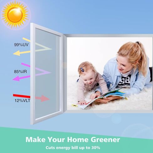 فيلم One Way Window Privacy Film Sun Forting Window Film for Home Control Control Mirror Tint Film Static Cling Window Window Solar Film 11.8 × 78.7 بوصة ، فضية in Saudi Arabia