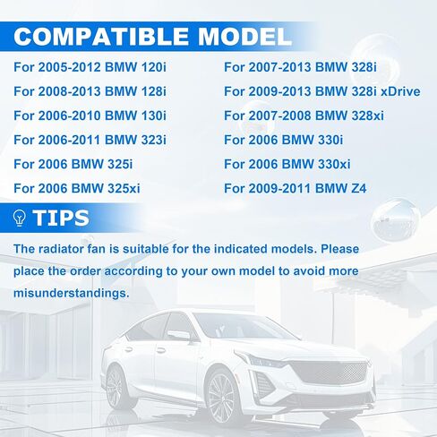 Brushless Motor Radiator Cooling Fan Assembly Compatible with BMW E90 128i 325i 328i Z4 in Saudi Arabia