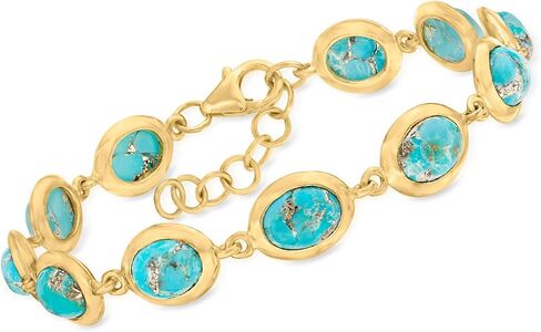 Ross-Simons Turquoise Bracelet in 18kt Gold Over Sterling in Saudi Arabia