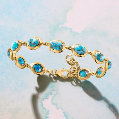 Ross-Simons Turquoise Bracelet in 18kt Gold Over Sterling in Saudi Arabia