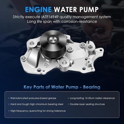 مجموعة حزام توقيت ECCPP مع مضخة المياه متوافقة 2007-2009 لـ Hyundai Santa Fe ، 2007-2010 For Spectra Magentis ، 2006-2009 for Spectra Optima ، 2007-2012 for Spectra Rondo TS26337 252-940 146-2120 in Saudi Arabia