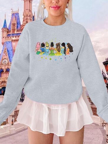 UNIQUEONE Magical Princess Sweatshirt for Women: Cute Magic Kingdom Princess Sweater Family Vacation Trip Pullover Tops in Saudi Arabia