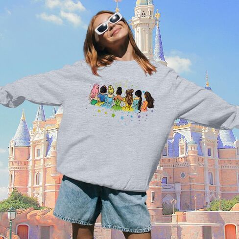 UNIQUEONE Magical Princess Sweatshirt for Women: Cute Magic Kingdom Princess Sweater Family Vacation Trip Pullover Tops in Saudi Arabia