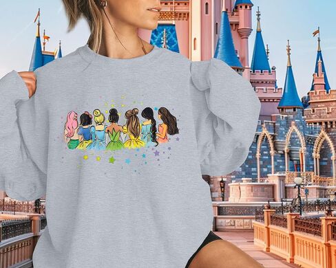 UNIQUEONE Magical Princess Sweatshirt for Women: Cute Magic Kingdom Princess Sweater Family Vacation Trip Pullover Tops in Saudi Arabia