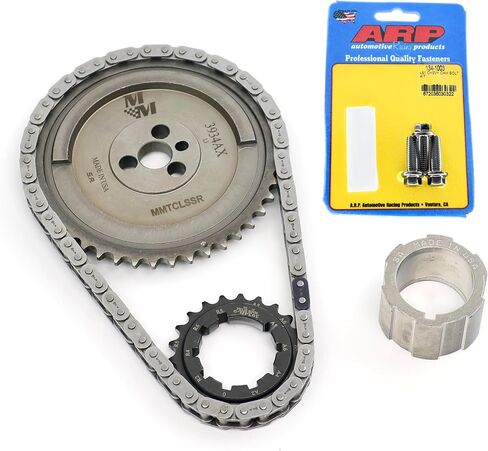Michigan Motorsports 3-Bolt 24x LS Single Roller Timing Chain Set w/Adjustable Crank Sprocket & ARP 134-1003 Cam Bolt Kit - Fits LS1 LS6 LQ4 LQ9 LR4 LM7 L59 LM4 L33 4.8L 5.3L 5.7L 6.0L in Saudi Arabia