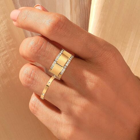 3 Pack 18K Gold Plated/Silver Stacking Rings for Smart Ring, Sparkling Cubic Zirconia Oura Stack Rings for Women, Diamond-Like Shine Jewelry Gift (Smart Ring Not Included) in Saudi Arabia