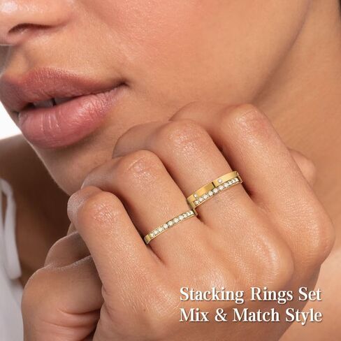 3 Pack 18K Gold Plated/Silver Stacking Rings for Smart Ring, Sparkling Cubic Zirconia Oura Stack Rings for Women, Diamond-Like Shine Jewelry Gift (Smart Ring Not Included) in Saudi Arabia