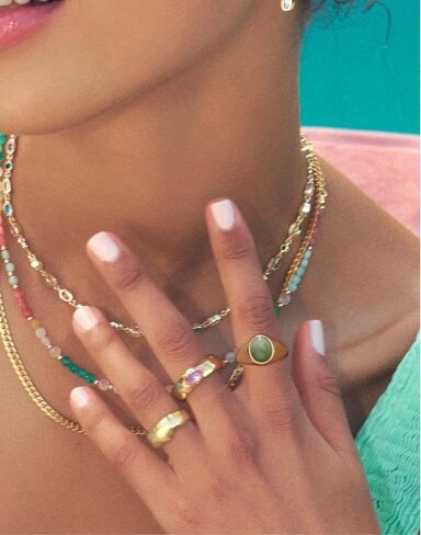 YeGieonr Gold Signet Rings for Women Non Tarnish Stackable Gold Ring, Waterproof Gemstone Statement Stainless Steel Jewelry Gift in Kuwait