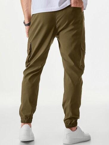 JMIERR Mens Cargo Pants Casual Lightweight Elastic Waist Drawstring Tapered Pant with Pockets in Saudi Arabia