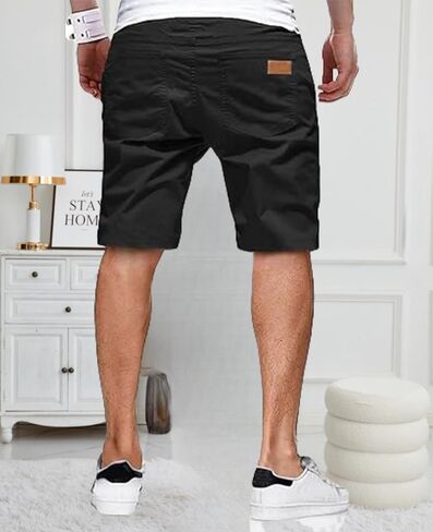 Mens Casual Shorts - Cotton Drawstring Summer Beach Stretch Twill Chino Golf Shorts in Saudi Arabia