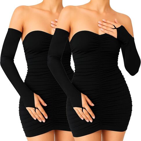 قفازات طويلة أصابع القدمين قفازات الساتان قفازات شاي قفاز للنساء كوع طول ذراع طويلة in Kuwait