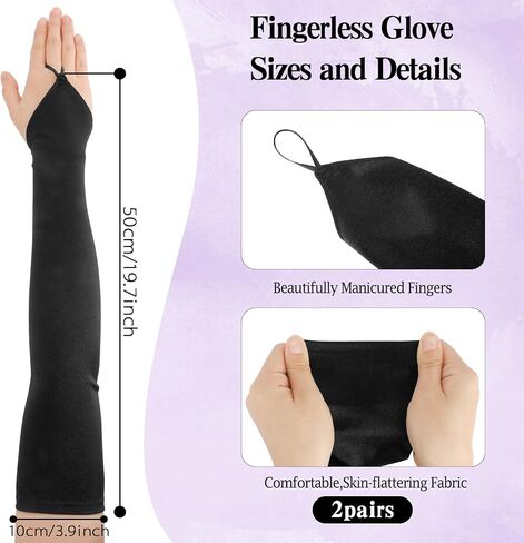 قفازات طويلة أصابع القدمين قفازات الساتان قفازات شاي قفاز للنساء كوع طول ذراع طويلة in Kuwait