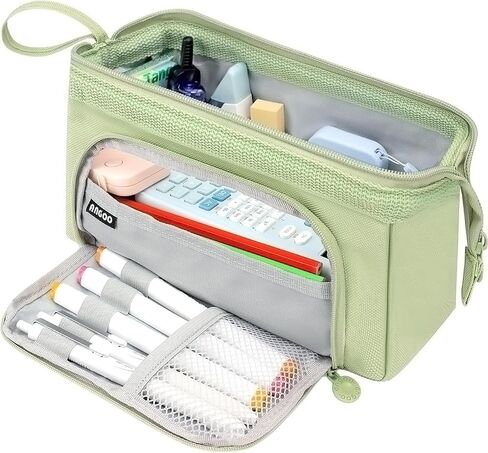 pencil case big pencil pouch pencil box large pencil bag for school, pen cases for adults special pencil cases for girls cute aesthetic big capacity pencil bags with zipper(Green) in Saudi Arabia