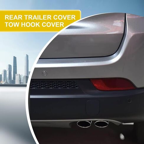 Car Rear Bumper Tow Hook Cover Compatible with Jeep Compass 2017 2018 2019 2020 2021 2022 2023 5UP67RXFAB Small Lid Towing Eye Cap Matte Black Right Passenger Side in Saudi Arabia