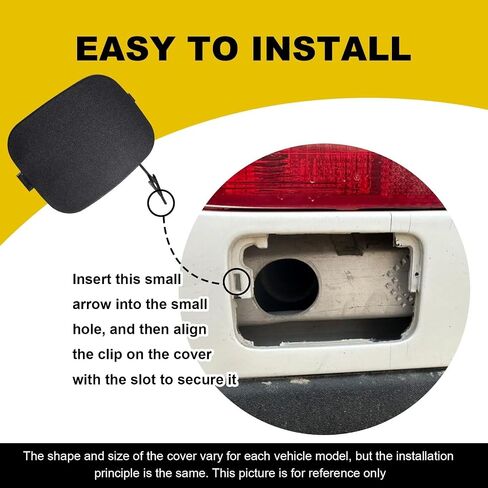 Car Rear Bumper Tow Hook Cover Compatible with Jeep Compass 2017 2018 2019 2020 2021 2022 2023 5UP67RXFAB Small Lid Towing Eye Cap Matte Black Right Passenger Side in Saudi Arabia