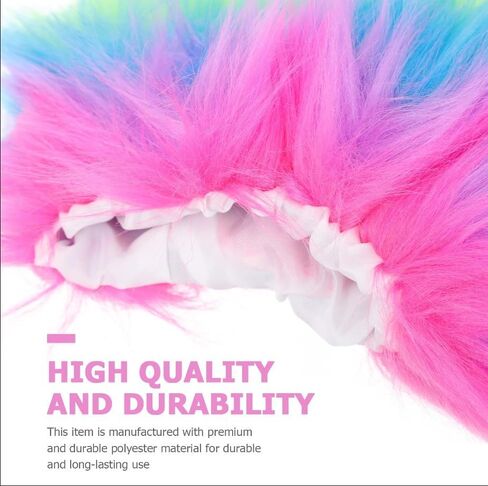Luozzy Women's Faux Fur Leg Warmer Imitation Mink Fur Boot Rainbow 30cm in Saudi Arabia