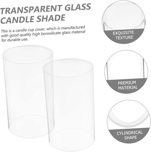 Cabilock 4Pcs Windproof Glass Candle Covers Aroma Cup for Home Decoration Wedding Decor and Parties Transparent Design Elegant Centerpiece for Candle in Saudi Arabia