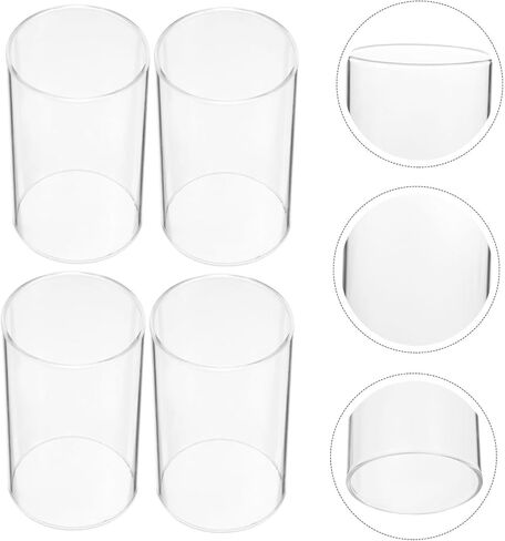 Cabilock 4Pcs Windproof Glass Candle Covers Aroma Cup for Home Decoration Wedding Decor and Parties Transparent Design Elegant Centerpiece for Candle in Saudi Arabia
