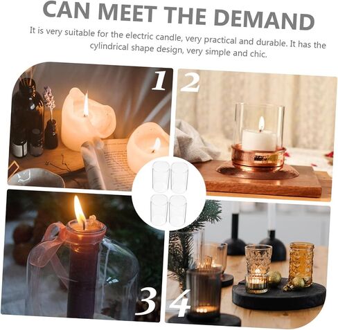 Cabilock 4Pcs Windproof Glass Candle Covers Aroma Cup for Home Decoration Wedding Decor and Parties Transparent Design Elegant Centerpiece for Candle in Saudi Arabia