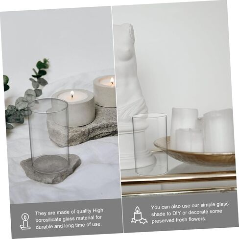 Cabilock 4Pcs Windproof Glass Candle Covers Aroma Cup for Home Decoration Wedding Decor and Parties Transparent Design Elegant Centerpiece for Candle in Saudi Arabia
