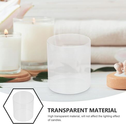 Cabilock 2pcs Glass Candle Covers Outdoor Decor Taper Candle Holder Windproof Light Covers in Saudi Arabia