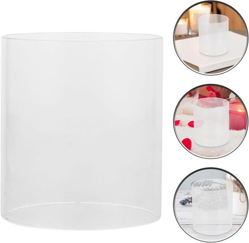 Cabilock 2pcs Glass Candle Covers Outdoor Decor Taper Candle Holder Windproof Light Covers in Saudi Arabia