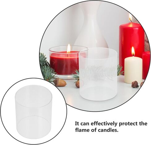 Cabilock 2pcs Glass Candle Covers Outdoor Decor Taper Candle Holder Windproof Light Covers in Saudi Arabia