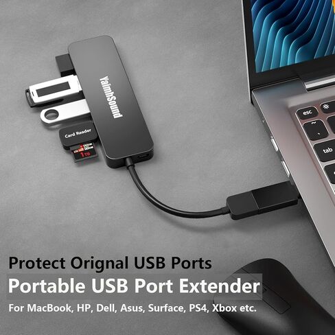 محور USB 3.0 بأربعة منافذ، مقسم USB T-Sound لأجهزة الكمبيوتر المحمول، محول لوحة مفاتيح وماوس Ps4 لأجهزة Dell وAsus وHP وMacBook Air وSurface Pro وAcer وXbox ومحرك أقراص فلاش وMobile HD ووحدة التحكم والطابعة والكاميرا... in Kuwait