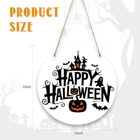 Halloween Horror Pumpkins Welcome Hanging Decoration Sign, Vintage Wood Sign 11 Inch, Wall Decor for Front Door, Home Wall Decor, Halloween Party, Outdoor Party-07 in Saudi Arabia