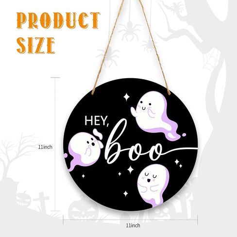 Halloween Horror Pumpkins Welcome Hanging Decoration Sign, Vintage Wood Sign 11 Inch, Wall Decor for Front Door, Home Wall Decor, Halloween Party, Outdoor Party-07 in Saudi Arabia