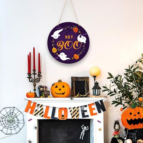 هالوين الرعب القرع ترحيب علامة الديكور معلقة ، علامة خشبية خمر 11 بوصة ، ديكور الجدار للباب الأمامي ، ديكور الجدار المنزلي ، حفلة عيد الهالوين ، حفلة في الهواء الطلق -07 in Kuwait