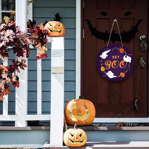 هالوين الرعب القرع ترحيب علامة الديكور معلقة ، علامة خشبية خمر 11 بوصة ، ديكور الجدار للباب الأمامي ، ديكور الجدار المنزلي ، حفلة عيد الهالوين ، حفلة في الهواء الطلق -07 in Kuwait