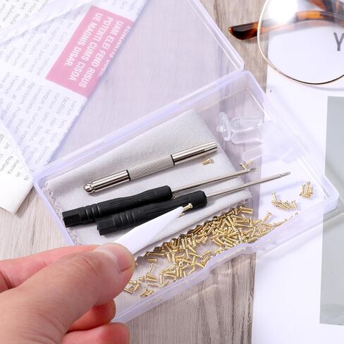 طقم إصلاح النظارات مع مسامير دقة نظارات مفك البراغي مجموعة منصات الأنف eyeglass قبضة الأذن tweezer cleaning نظارات شمسية eyeglasses leplas in Kuwait