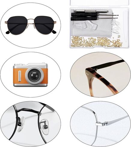 طقم إصلاح النظارات مع مسامير دقة نظارات مفك البراغي مجموعة منصات الأنف eyeglass قبضة الأذن tweezer cleaning نظارات شمسية eyeglasses leplas in Kuwait