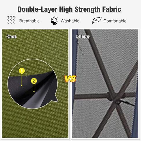 Goplus Folding Camping Cot, 27.5" Sleeping Cot for Adults with Carry Bag, 600LBS Weight Capacity, Slanted Head, Side Pocket, Heavy Duty Portable Camping Bed for Kids, Beach, Office Snap (Green) in Kuwait