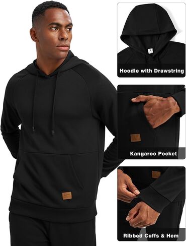 tbmpoy رجال هوديي التعرق 2 قطعة مجموعة من بلوفر sweatshirt kogger sweatpants الركض ملابس غير رسمية. in Saudi Arabia