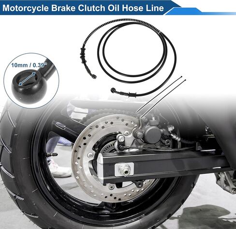 220cm Motorcycle Brake Clutch Oil Hose Line Cable Ties Motorcycle Hydraulic Brake Line for Motorcycles Dirt Bikes ATV Black in Saudi Arabia