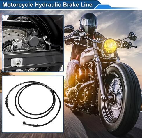220cm Motorcycle Brake Clutch Oil Hose Line Cable Ties Motorcycle Hydraulic Brake Line for Motorcycles Dirt Bikes ATV Black in Saudi Arabia