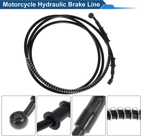 220cm Motorcycle Brake Clutch Oil Hose Line Cable Ties Motorcycle Hydraulic Brake Line for Motorcycles Dirt Bikes ATV Black in Saudi Arabia