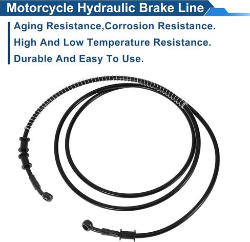 220cm Motorcycle Brake Clutch Oil Hose Line Cable Ties Motorcycle Hydraulic Brake Line for Motorcycles Dirt Bikes ATV Black in Saudi Arabia