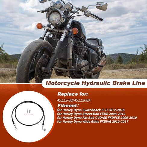 56In Hydraulic Front Brake Line Kit for 16-18In Handlebar Hydraulic Brake Line for Harley Dyna Switchback FLD 2012-2016 No.45112-08/4511208A Black in Saudi Arabia