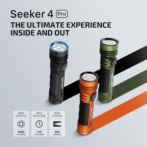 OLIGHT Seeker 4 Pro Rechargeable Flashlights, Bright High Lumens Black in Kuwait