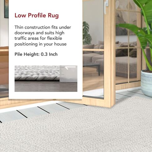 nuLOOM 2' x 8' Solid Hand Braided Indoor/Outdoor Area Rug, Pet-Friendly, High Traffic, Weather Resistant, for Patio, Balcony, Bedroom, Living, Dining Room, Wynn Ivory in Saudi Arabia