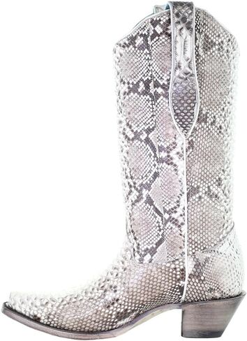CORRAL LADIE'S NATURAL PYTHON, SNIP TOE, LEATHER SOLE, WESTERN, A3798 in Saudi Arabia