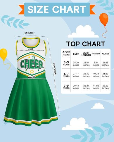 Jenpen Girls Cheerleader Assume Affe Gresfit Gress Heaft مع بوم بومس القوس للأطفال in Kuwait