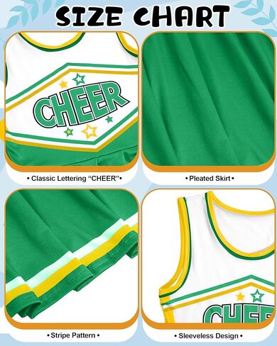 Jenpen Girls Cheerleader Assume Affe Gresfit Gress Heaft مع بوم بومس القوس للأطفال in Kuwait